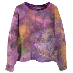 Norr Geode Tie Dye Sweatshirt Pullover Womens Medium Hand Painted Crewneck Pink